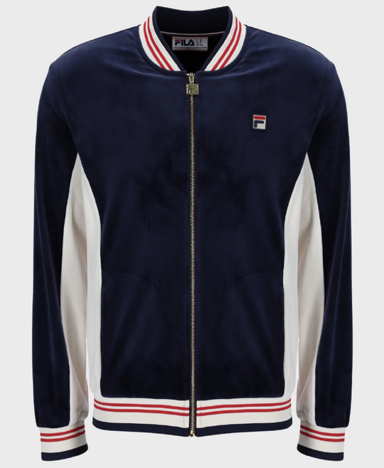 Fila Miguel Velour Track Top 411 Fila Navy/Gardenia/Fila Red