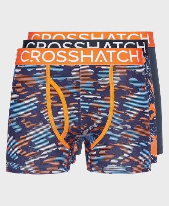 Crosshatch Linamo 3PK Boxer Shorts Orange