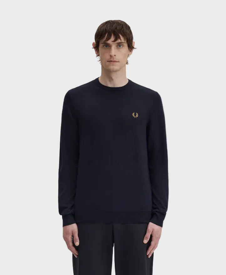 Fred Perry K9601 Classic Crew Neck Jumper - 795 Navy – Vault Menswear