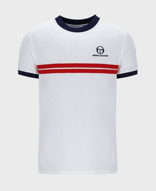 Sergio Tacchini Super MK2 T-Shirt 005 White/Adrenaline Rush