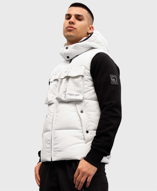 Marshall Artist Multi Pocket Gilet Bone White