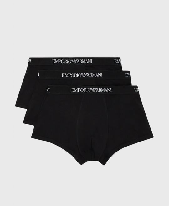 Emporio Armani 11160 3 Pack Boxer Briefs Black