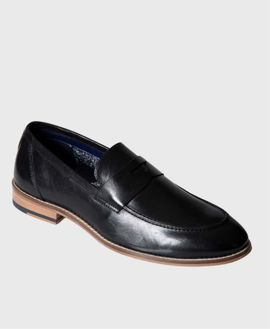 Marc Darcy Jasper Penny Loafer Shoe Black