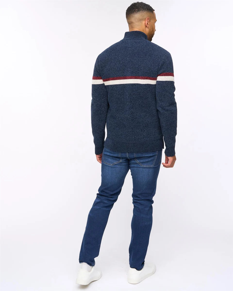 Bewley & Ritch Stampton Funnel Neck Full Zip - Navy
