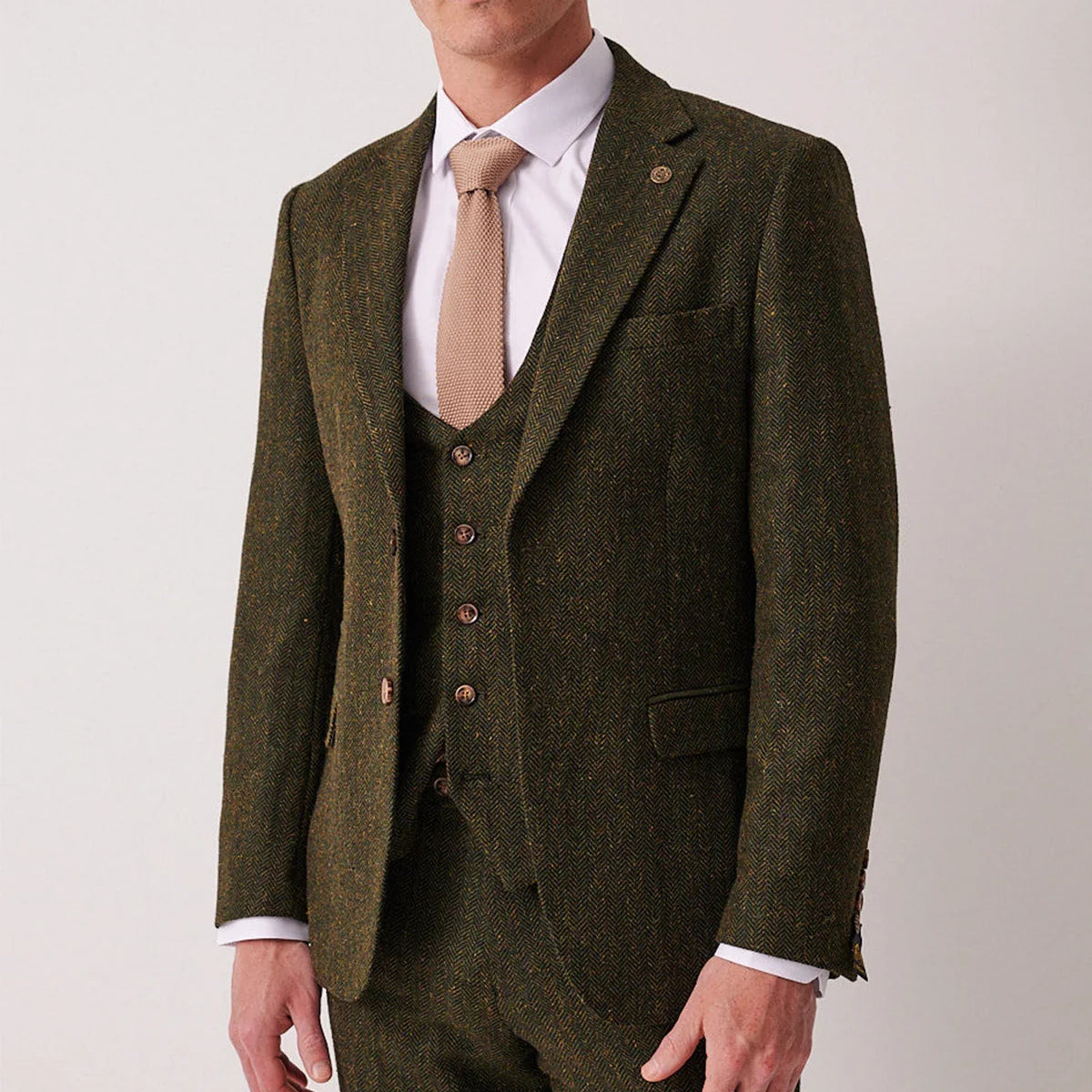 Marc Darcy Dean Tweed Blazer - Olive