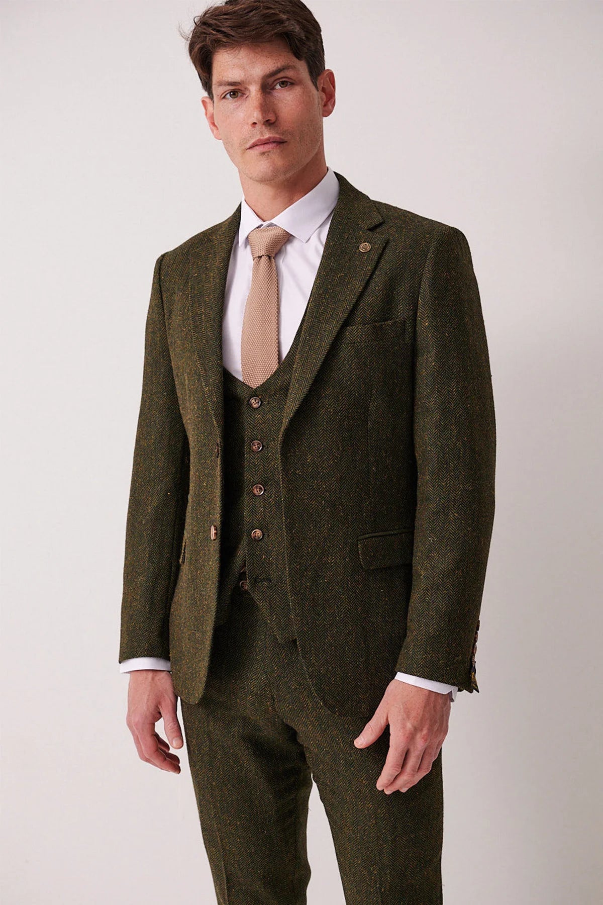Marc Darcy Dean Tweed Blazer - Olive