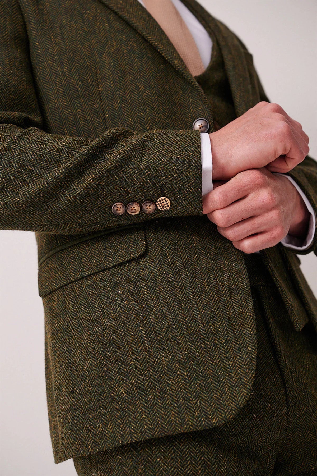 Marc Darcy Dean Tweed Blazer - Olive