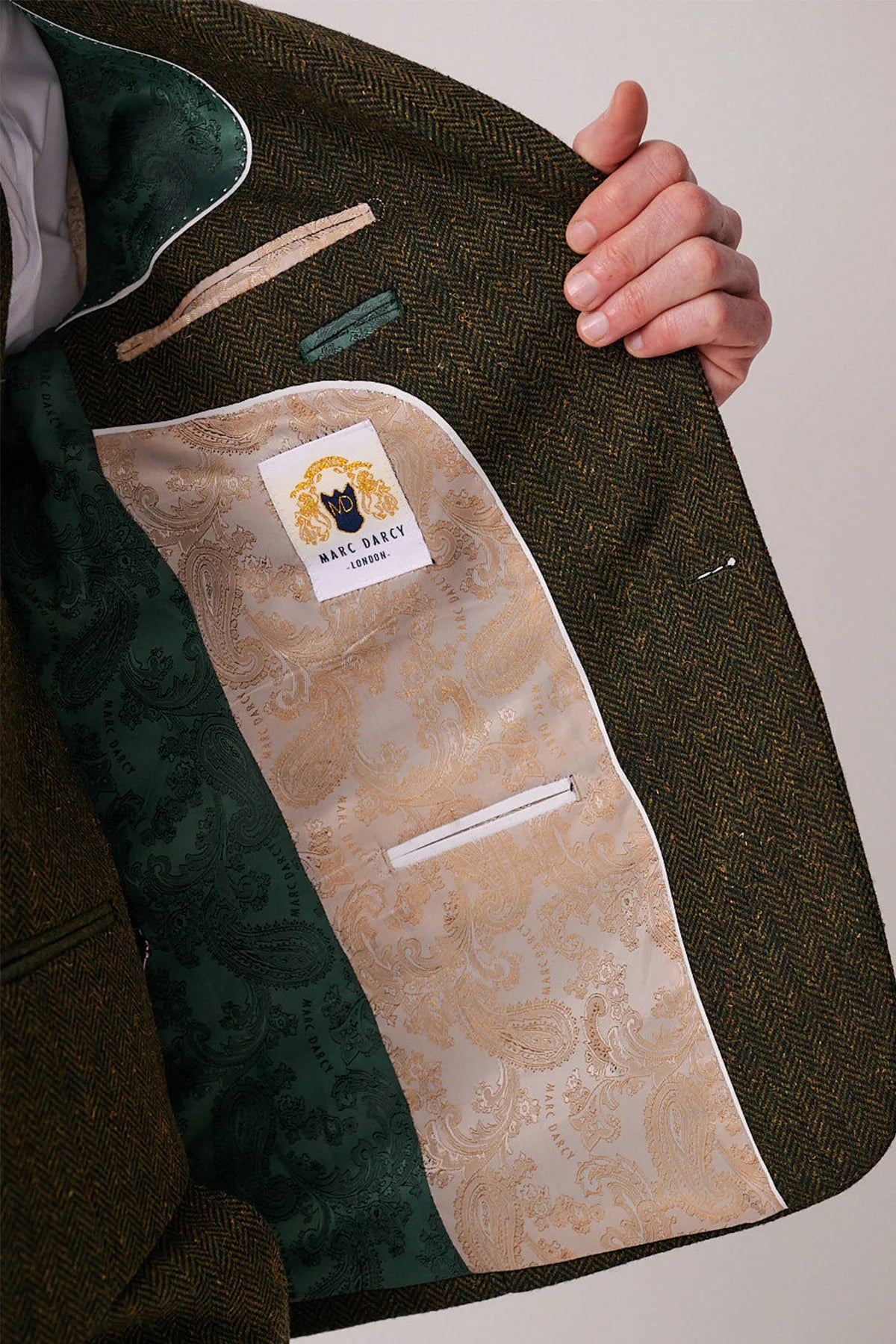 Marc Darcy Dean Tweed Blazer - Olive