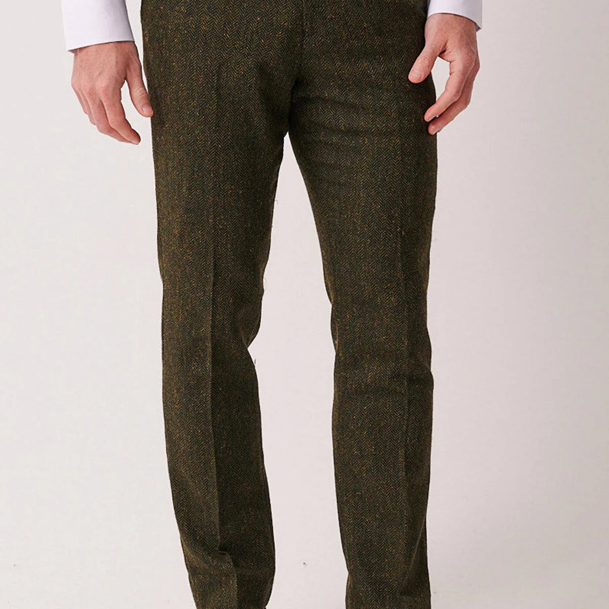 Marc Darcy Dean Tweed Trousers - Olive