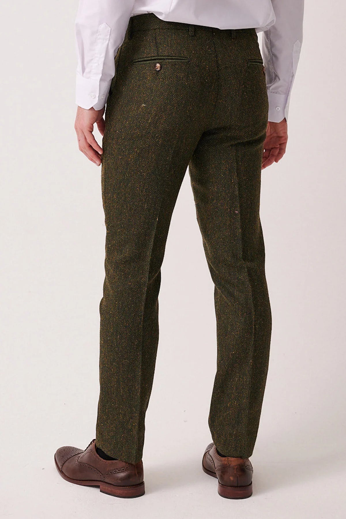 Marc Darcy Dean Tweed Trousers - Olive
