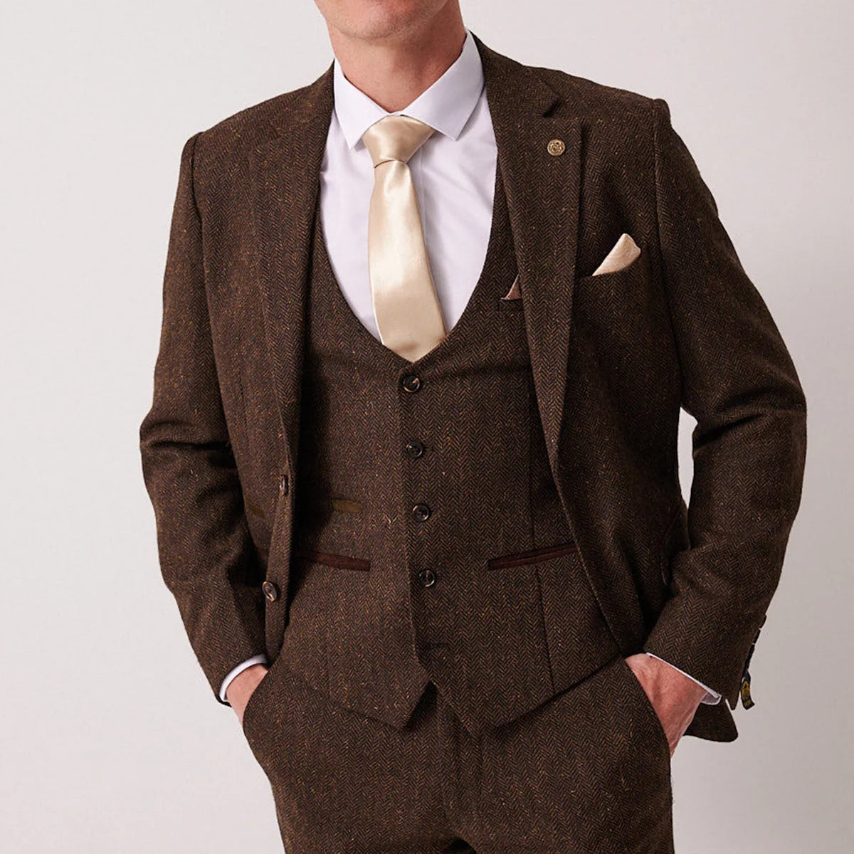 Marc Darcy Dean Tweed Blazer - Brown