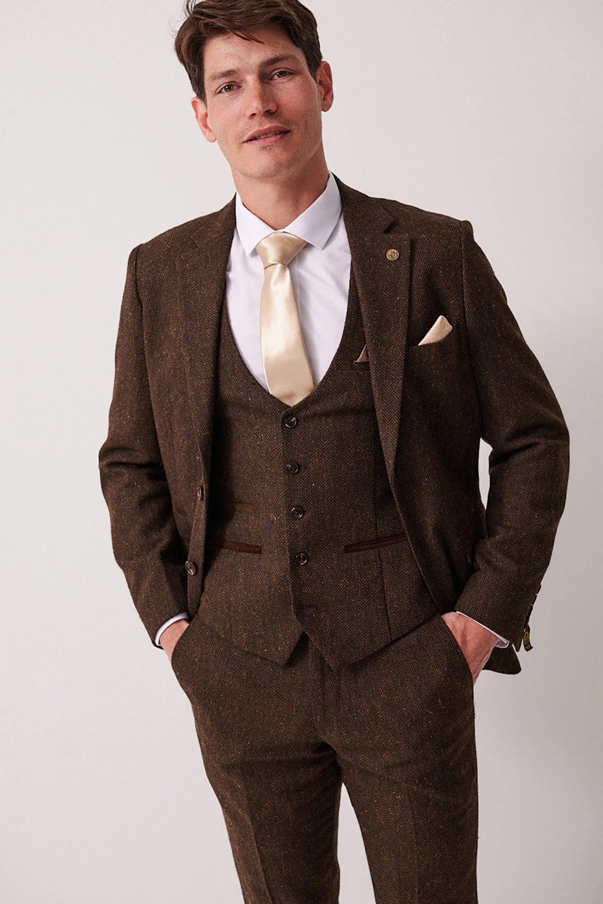 Marc Darcy Dean Tweed Blazer - Brown