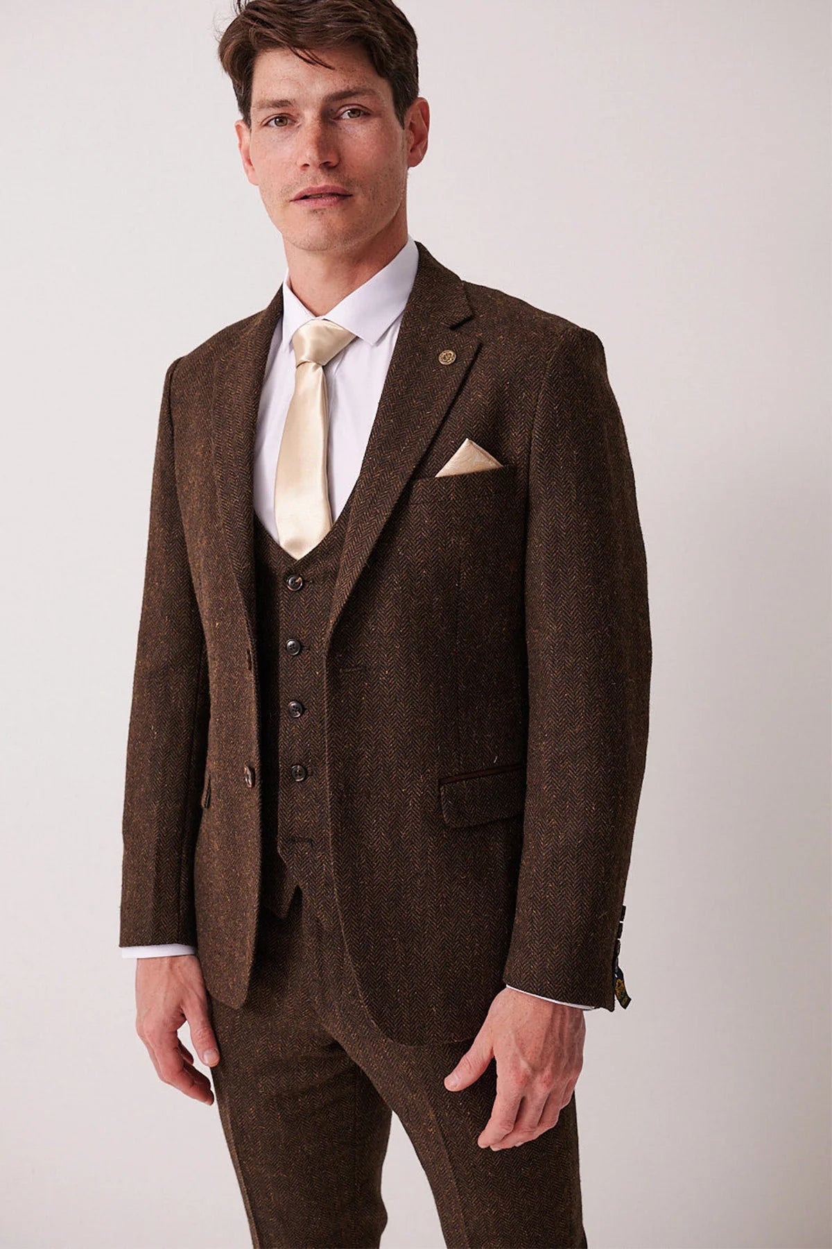 Marc Darcy Dean Tweed Blazer - Brown