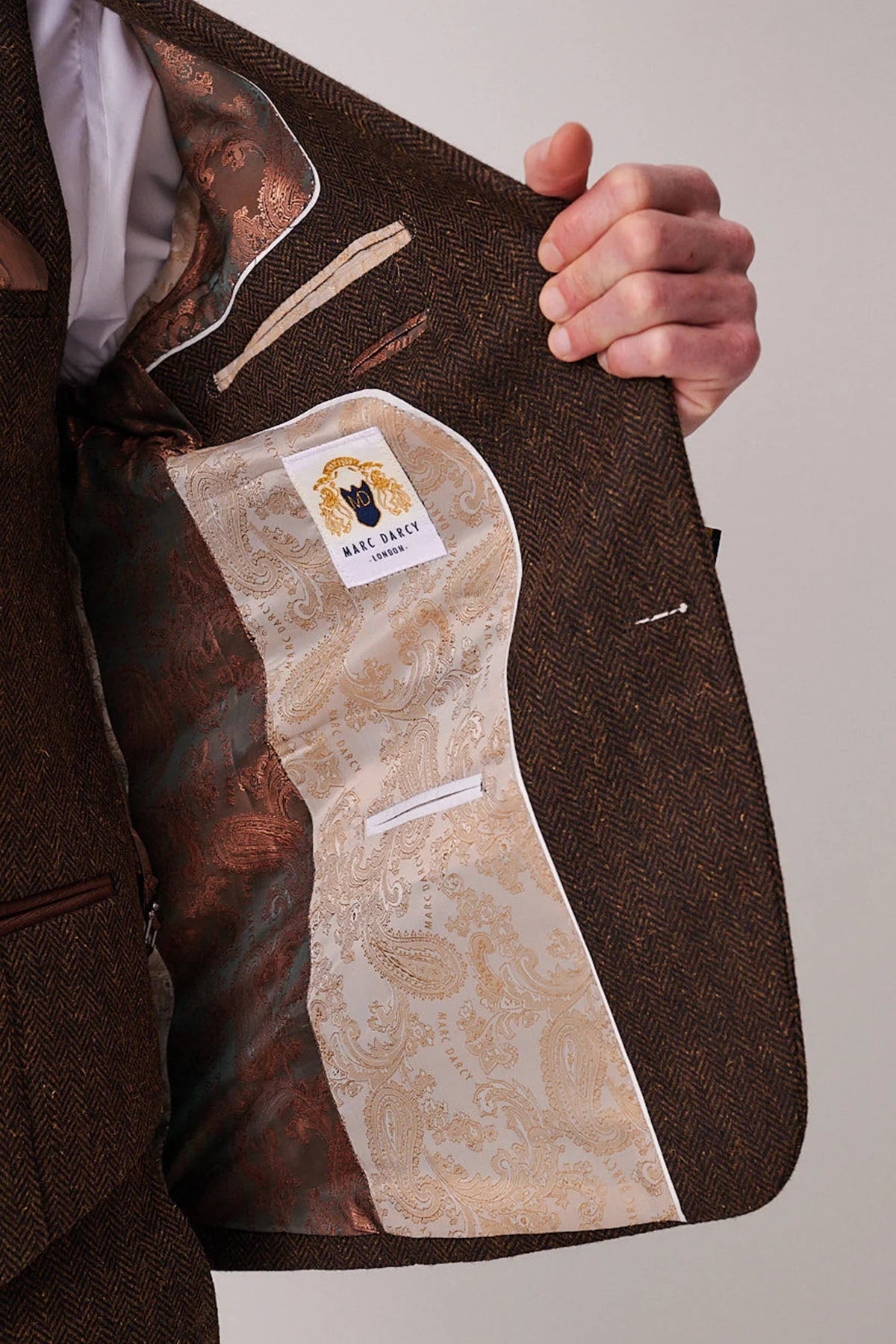 Marc Darcy Dean Tweed Blazer - Brown