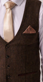 Marc Darcy Dean Tweed Waistcoat - Brown