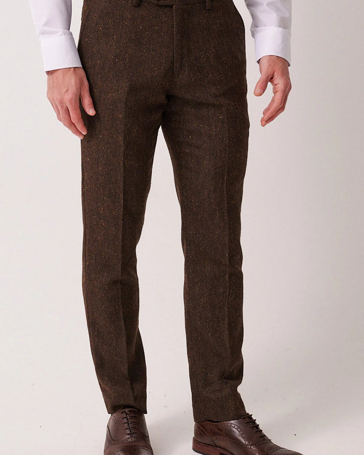 Marc Darcy Dean Tweed Trousers - Brown