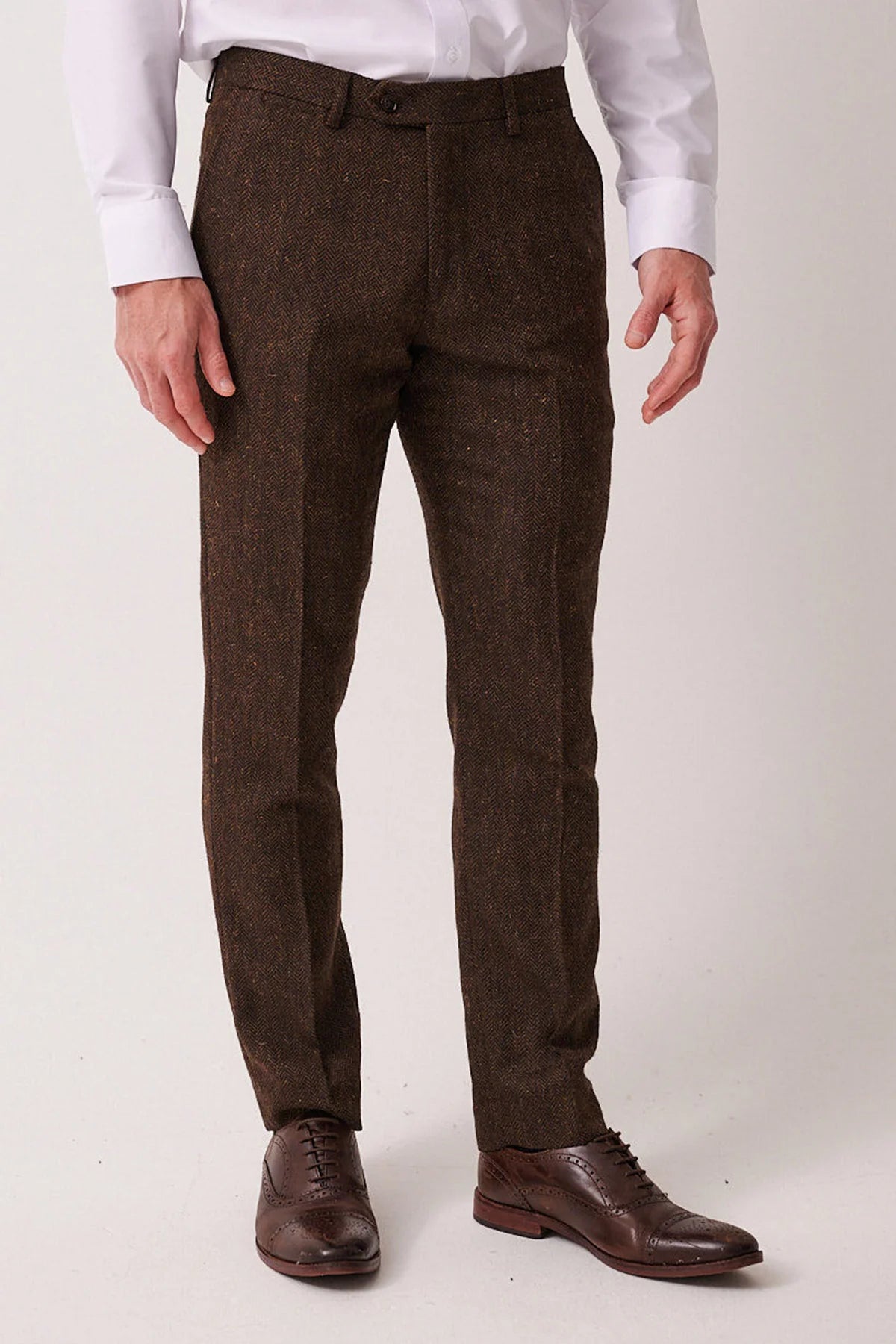 Marc Darcy Dean Tweed Trousers - Brown