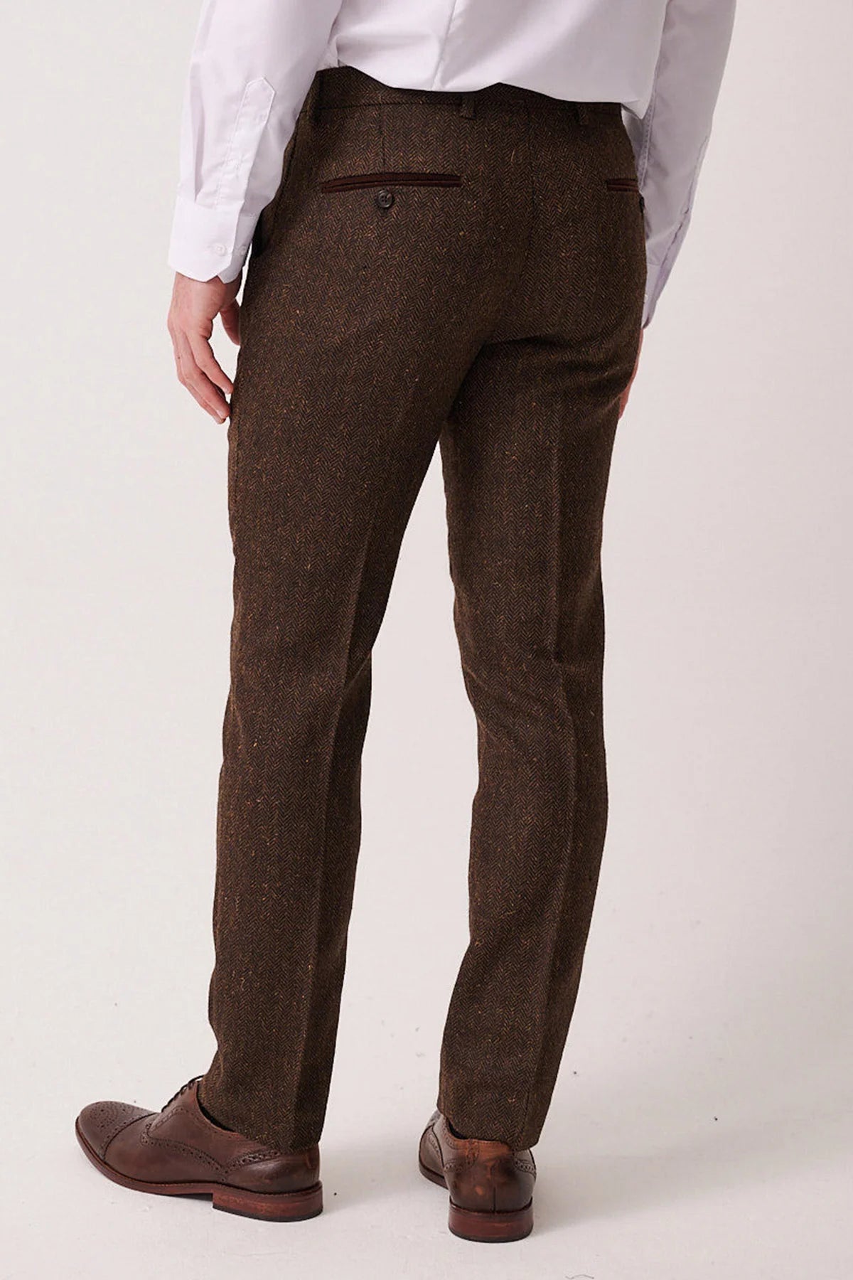 Marc Darcy Dean Tweed Trousers - Brown