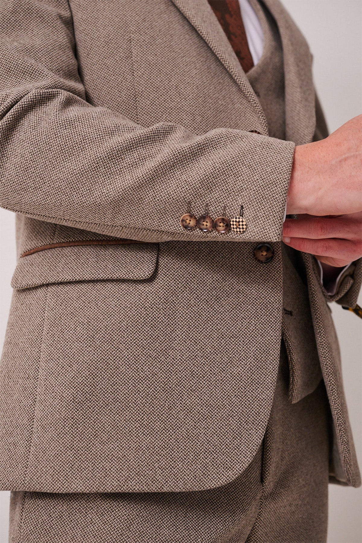 Marc Darcy Hayden Tweed Blazer - Tan