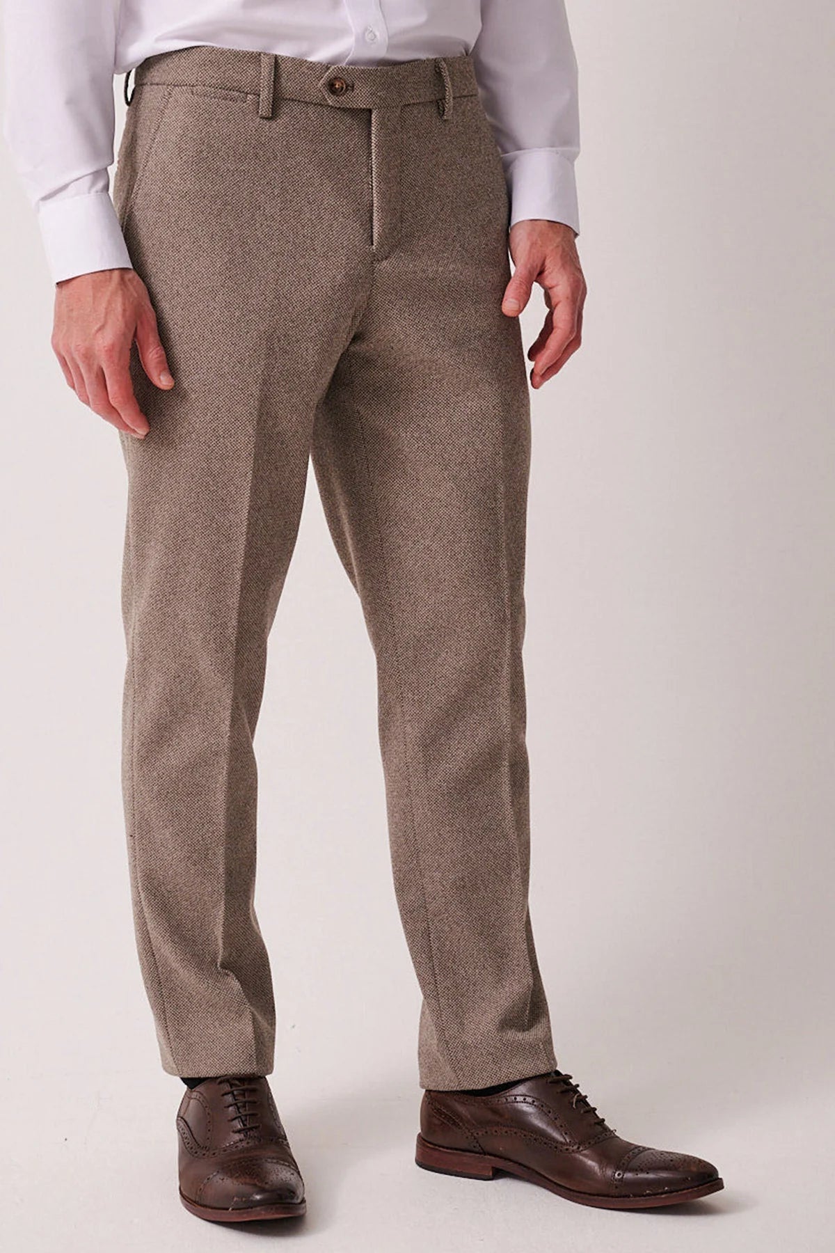 Marc Darcy Hayden Tweed Trouser - Tan