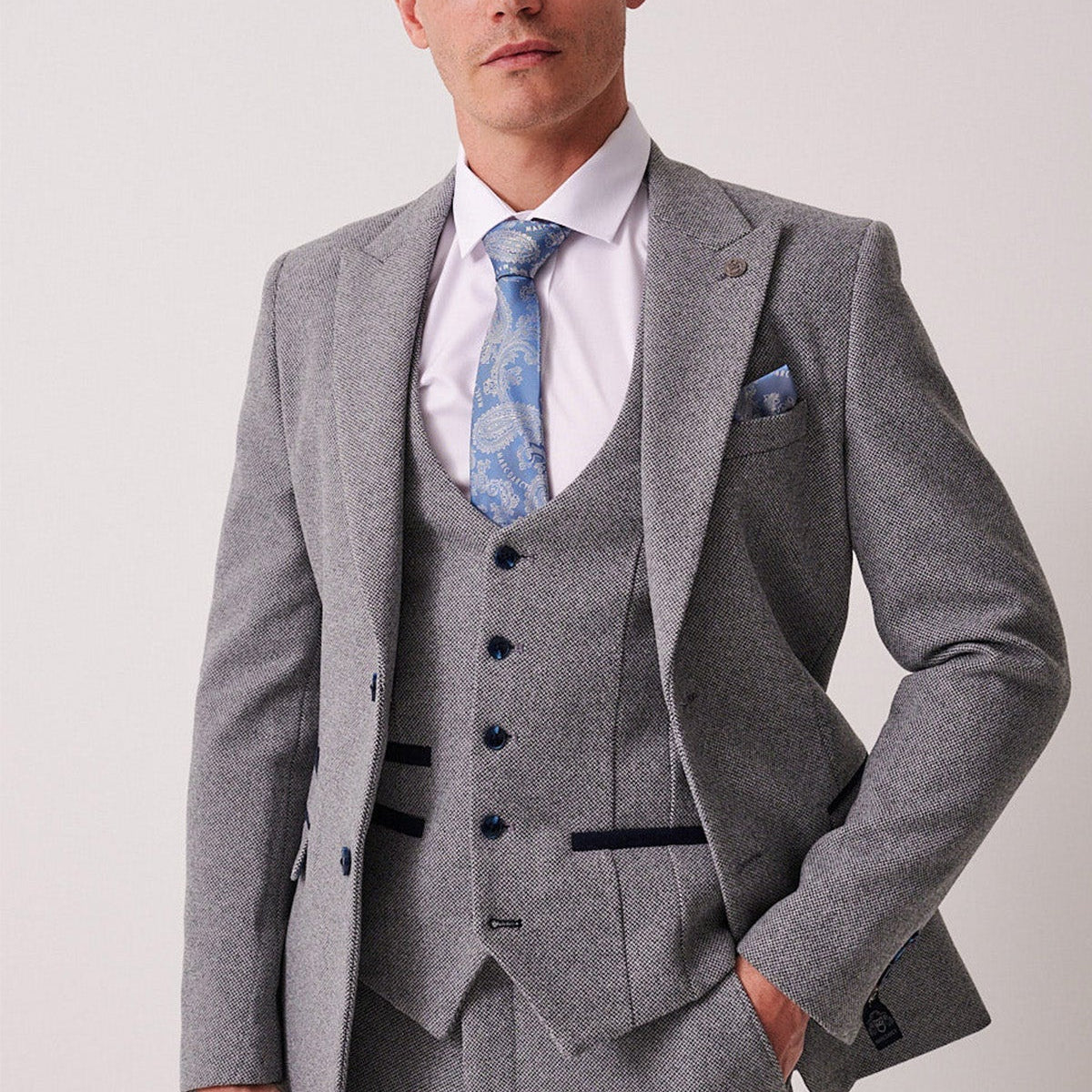 Marc Darcy Hayden Tweed Blazer - Silver