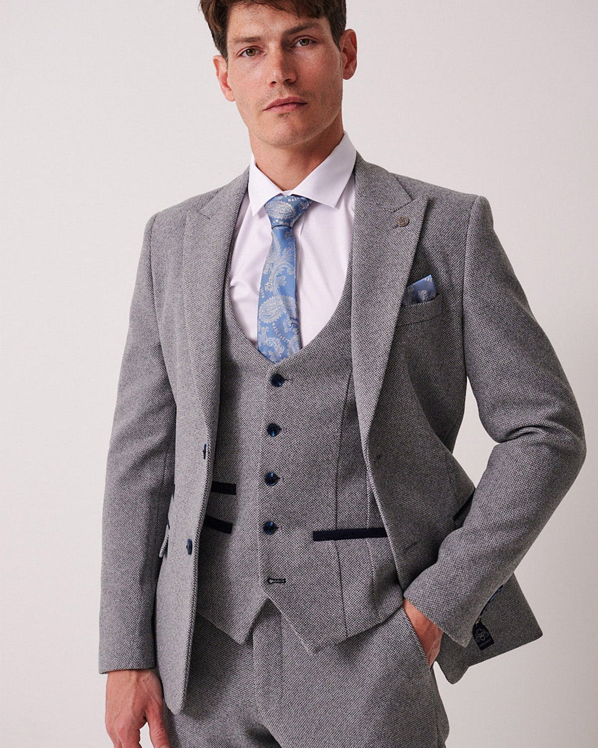 Marc Darcy Hayden Tweed Blazer - Silver