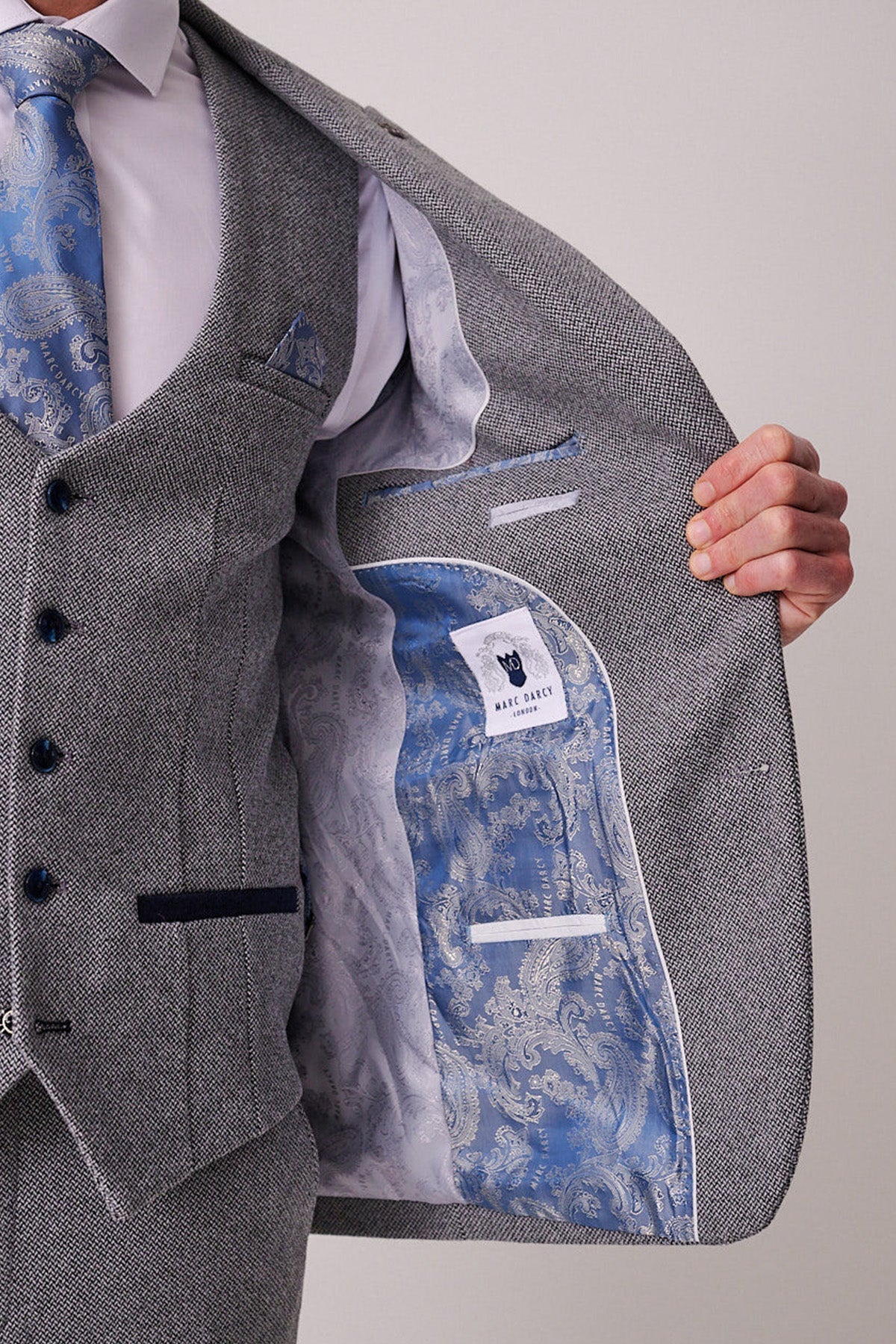 Marc Darcy Hayden Tweed Blazer - Silver