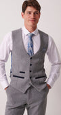 Marc Darcy Hayden Tweed Waistcoat - Silver
