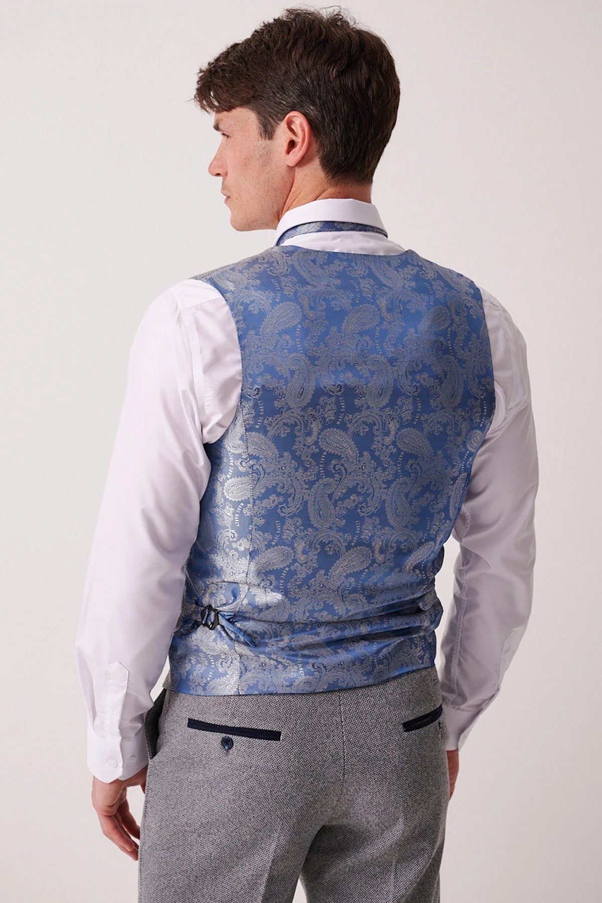 Marc Darcy Hayden Tweed Waistcoat - Silver