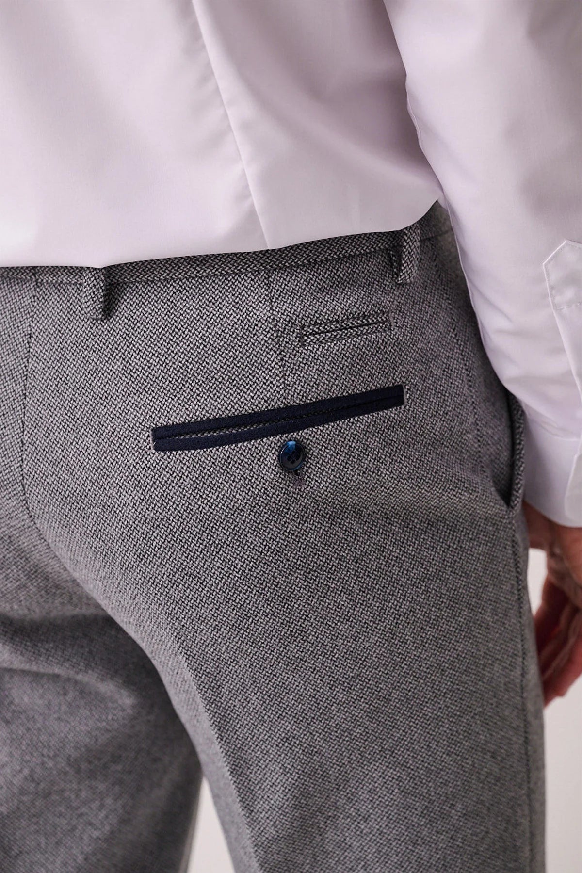 Marc Darcy Hayden Tweed Trouser - Silver