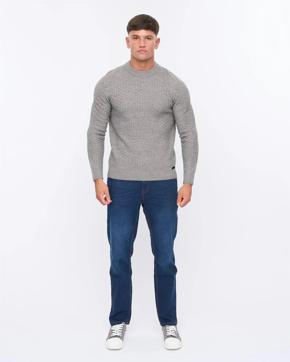 Duck and Cover Matera Texture Knit - Grey Marl