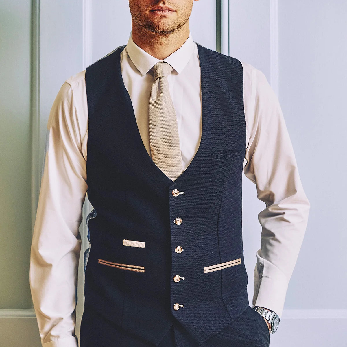 Marc Darcy MD7 Waistcoat - Navy