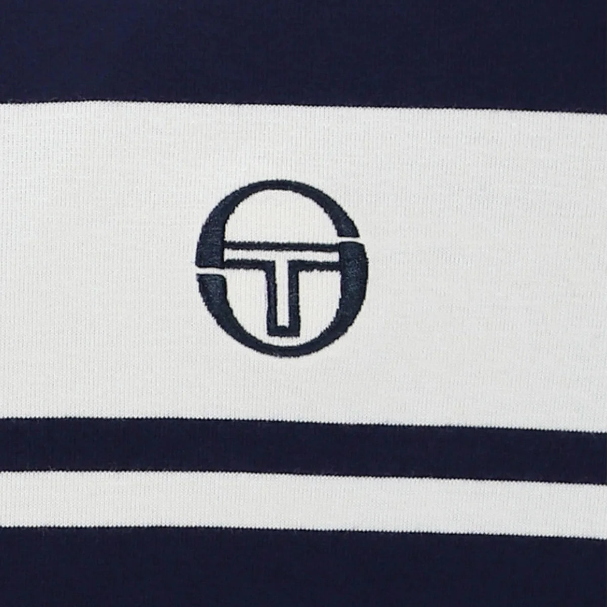 Sergio Tacchini STM14593 Master Crewneck T-Shirt 206 - Navy/White - Tonal Ringer