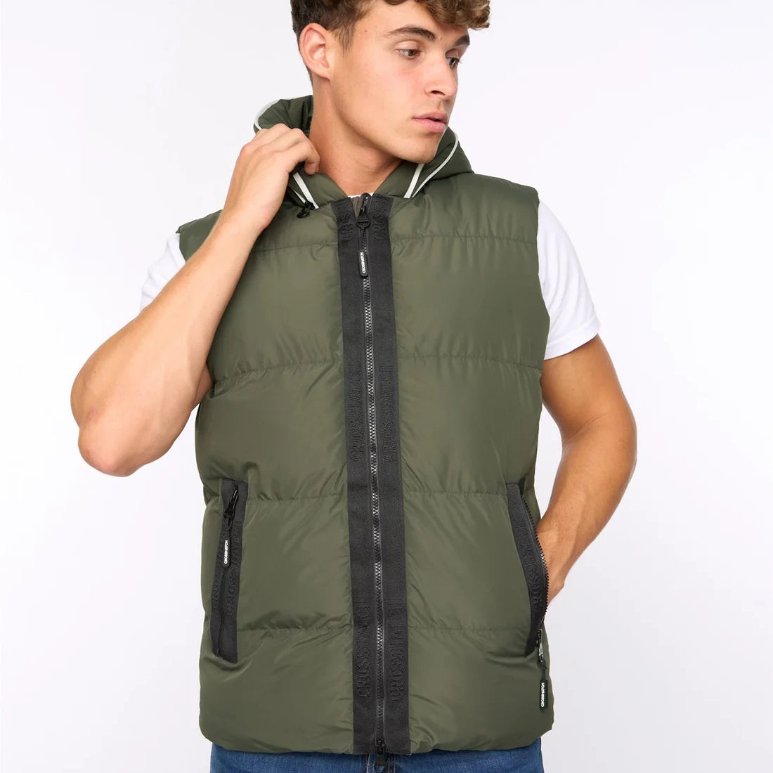 Crosshatch Sandbox Gilet - Olive