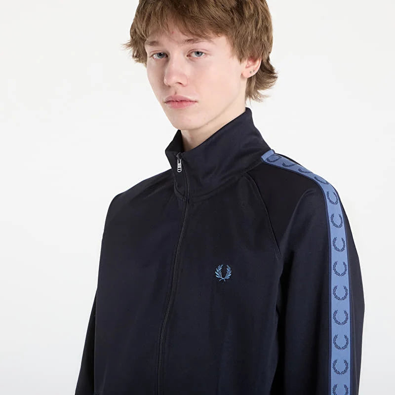 Fred Perry J5557 Contrast Tape Track Jacket 93A - NVY/ACEBL/TNSBL