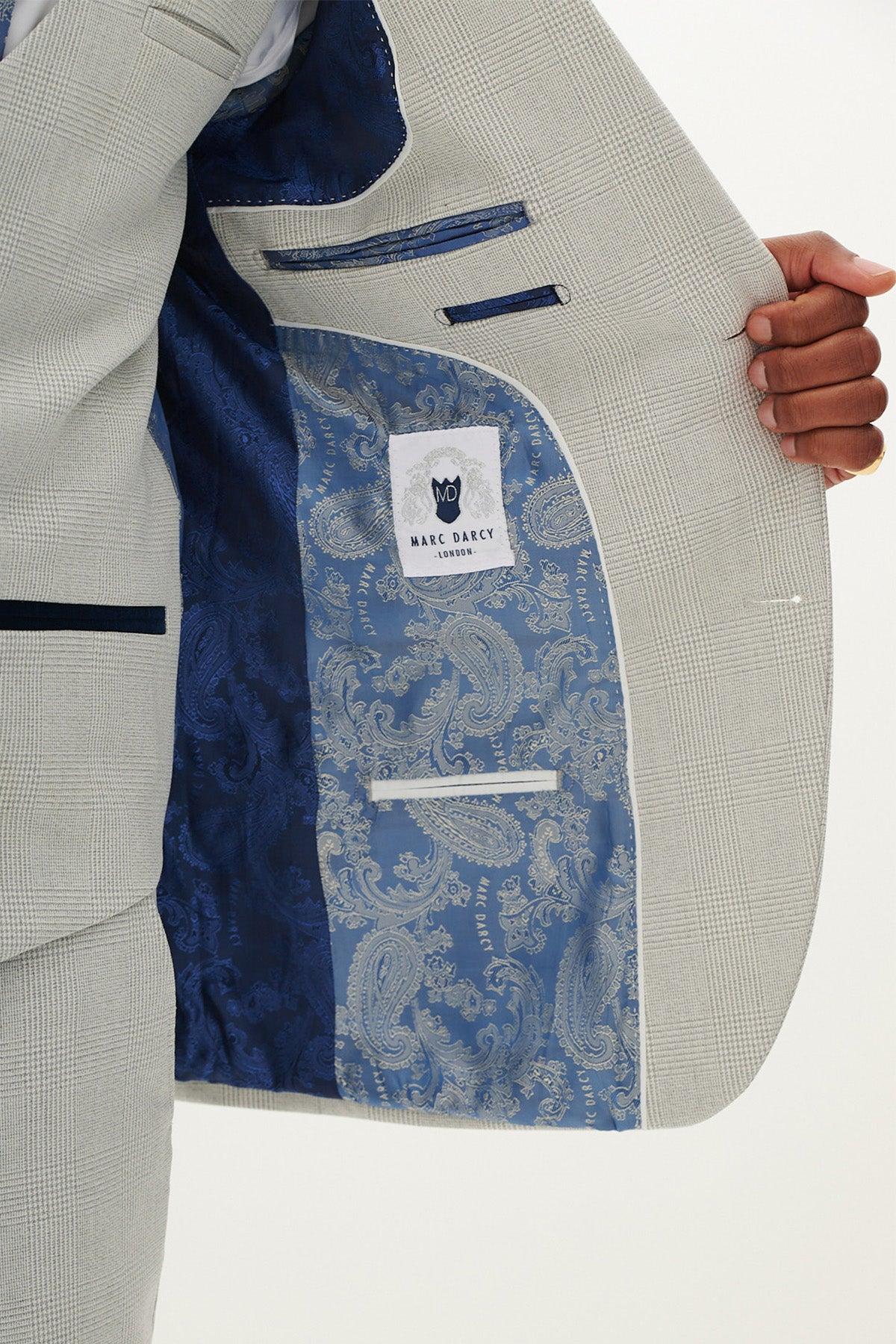 Marc Darcy Bromley Blazer - Stone Check