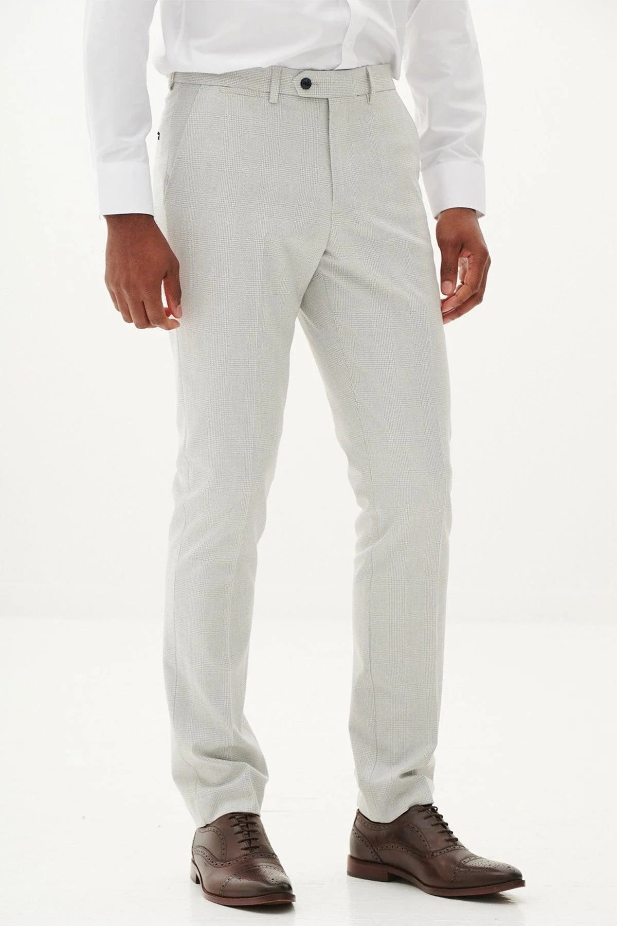 Marc Darcy Bromley Trousers - Stone Check