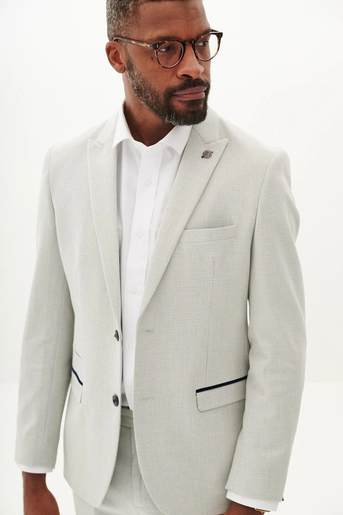 Marc Darcy Bromley Blazer - Stone Check