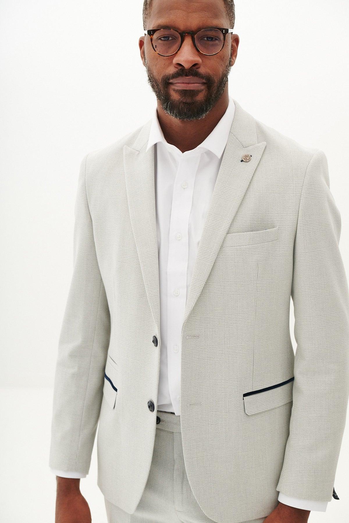 Marc Darcy Bromley Blazer - Stone Check