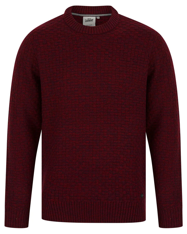 Tokyo Laundry Brendean Chunky Basket Stitch Knit Jumper - Claret