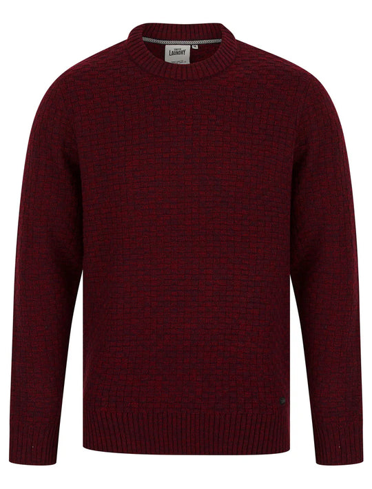 Tokyo Laundry Brendean Chunky Basket Stitch Knit Jumper - Claret