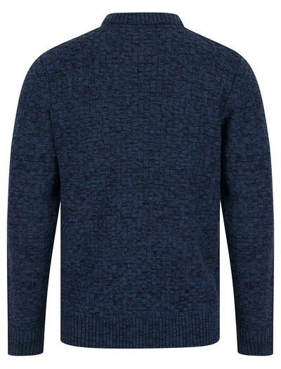 Tokyo Laundry Brendean Chunky Basket Stitch Knit Jumper - Denim Twist