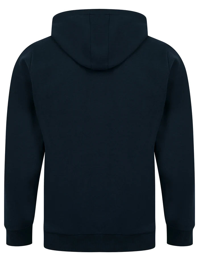Tokyo Laundry Tides Embossed Motif Brushback Fleece Pullover Hoodie - Sky Captain Navy