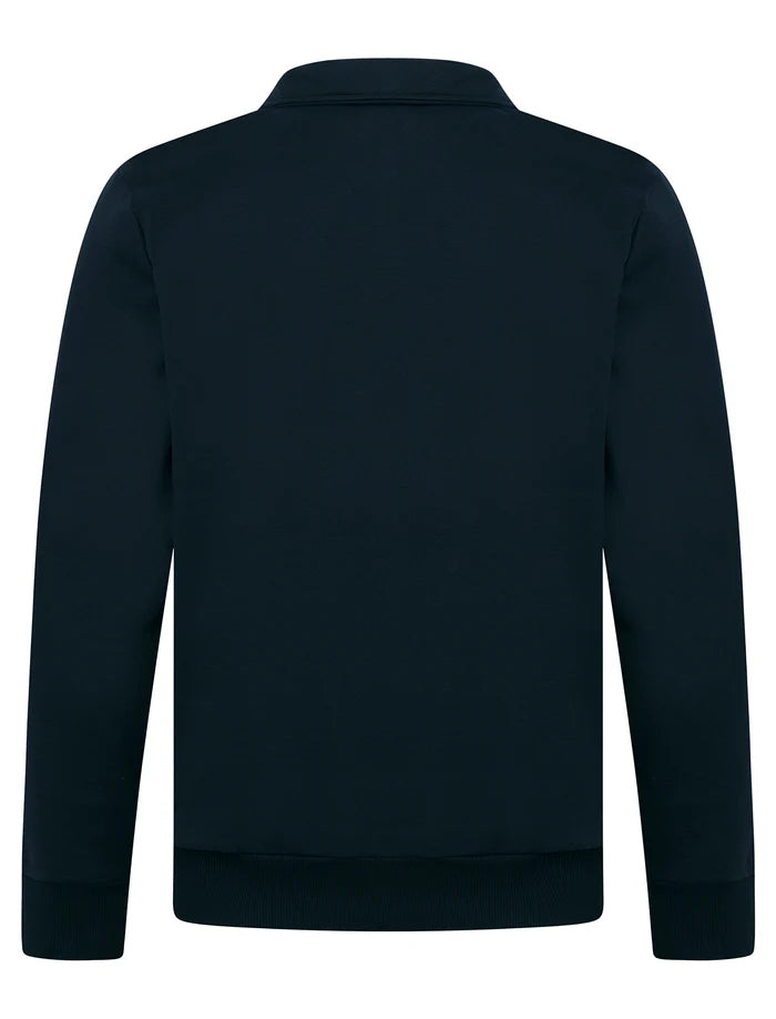 Tokyo Laundry Diageo Quarter Zip Funnel Neck Pullover Sweatshirt - Sky Captain Navy