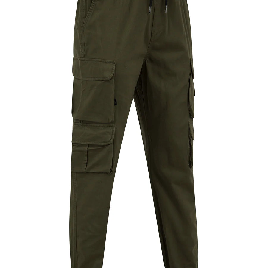 Tokyo Laundry Cathay Cotton Twill Cuffed Multi-Pocket Cargo Jogger Pants