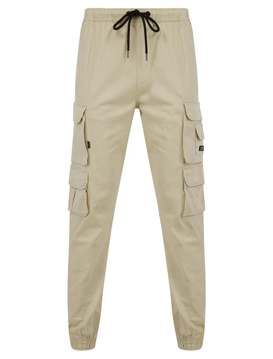 Tokyo Laundry Cathay Cotton Twill Cuffed Multi-Pocket Cargo Jogger Pants