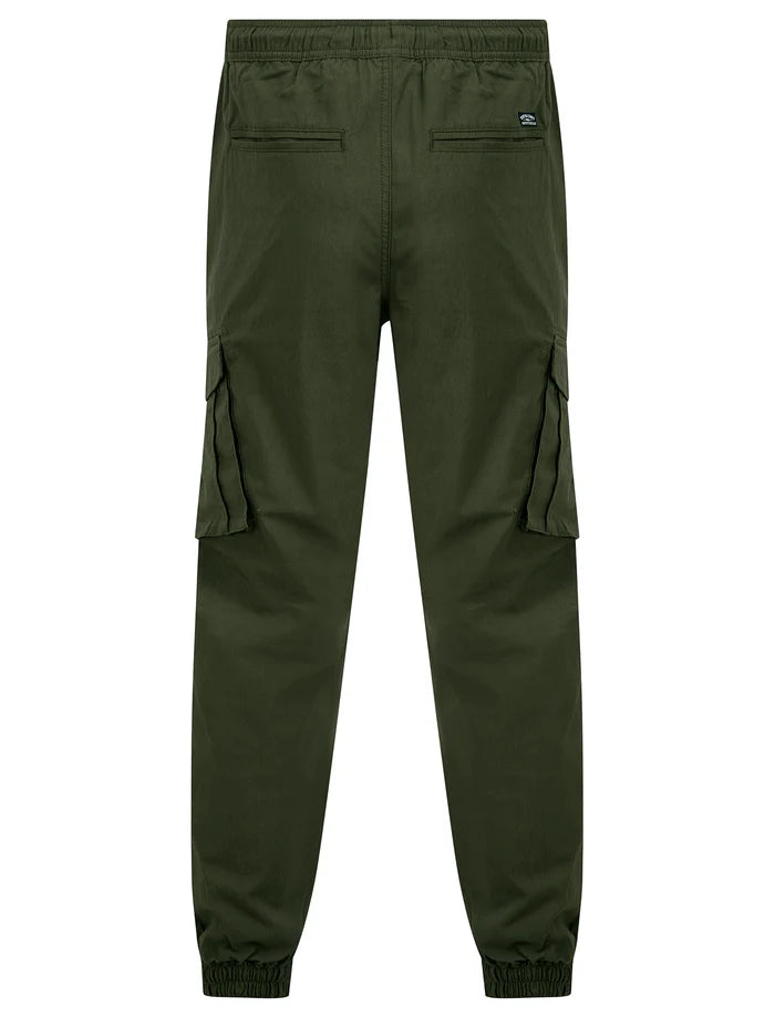 Tokyo Laundry Fairbanks Stretch Cotton Blend Elastic Waist Multi-Pocket Cargo Trousers - Grape Leaf