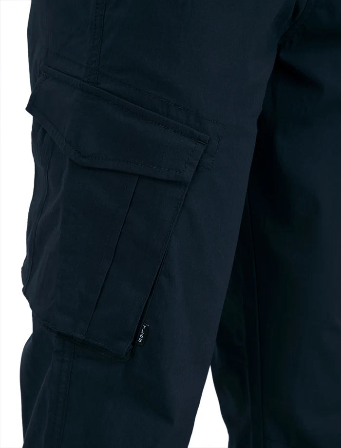 Tokyo Laundry Fairbanks Stretch Cotton Blend Elastic Waist Multi-Pocket Cargo Trousers - Sky Captain Navy