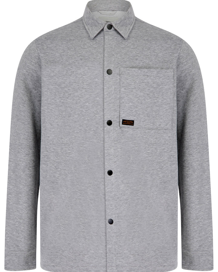 Tokyo Laundry Commander Overshirt - Light Grey Marl