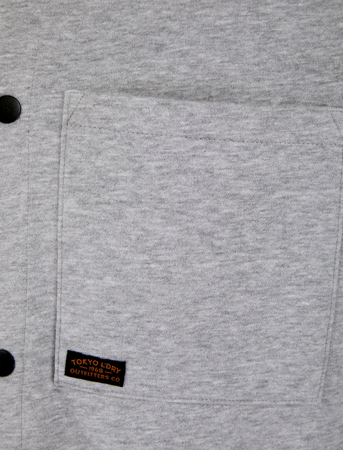 Tokyo Laundry Commander Overshirt - Light Grey Marl
